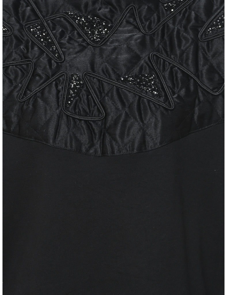 Beaded & Embellished High Neck Plain Sweatshirt - M