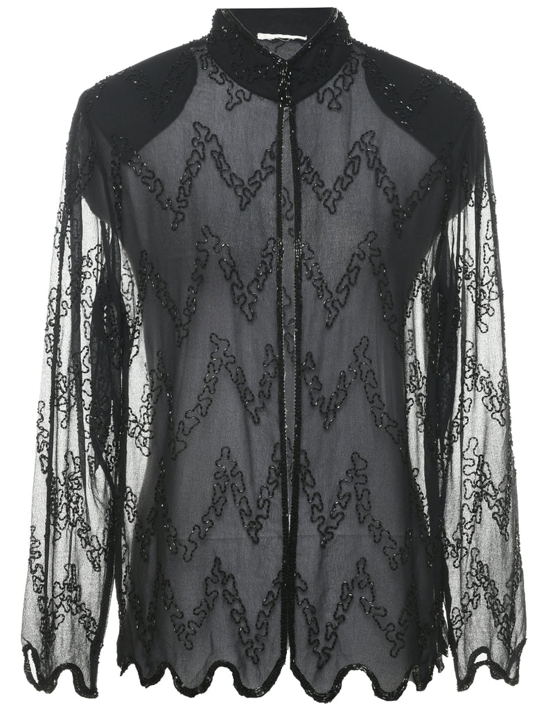 Beaded Evening Blouse - M