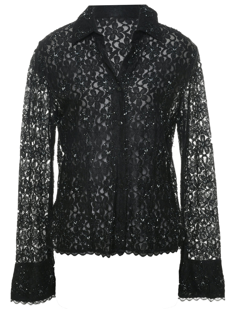 Beaded Evening Blouse - L