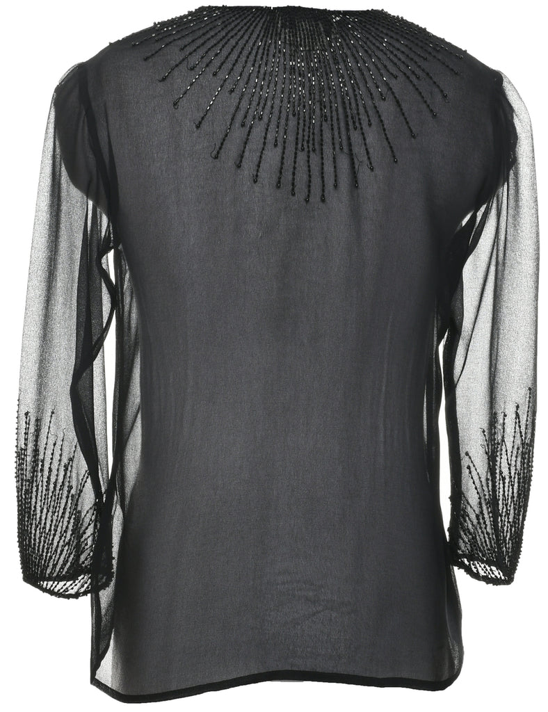 Beaded Evening Blouse - S