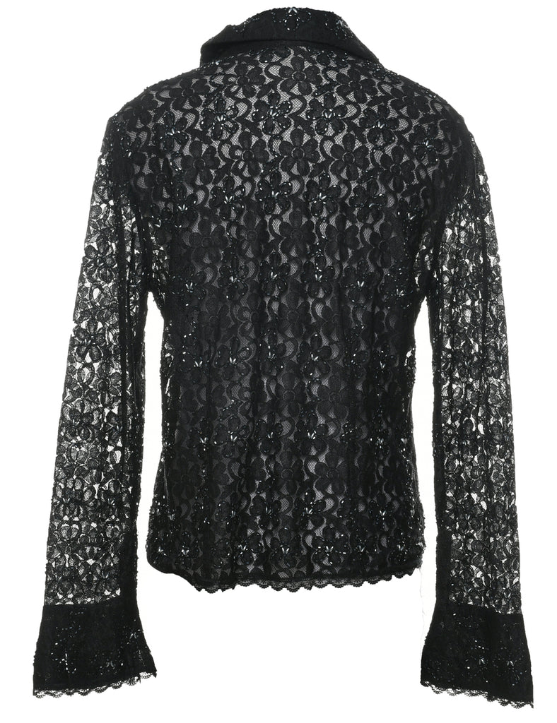 Beaded Evening Blouse - L