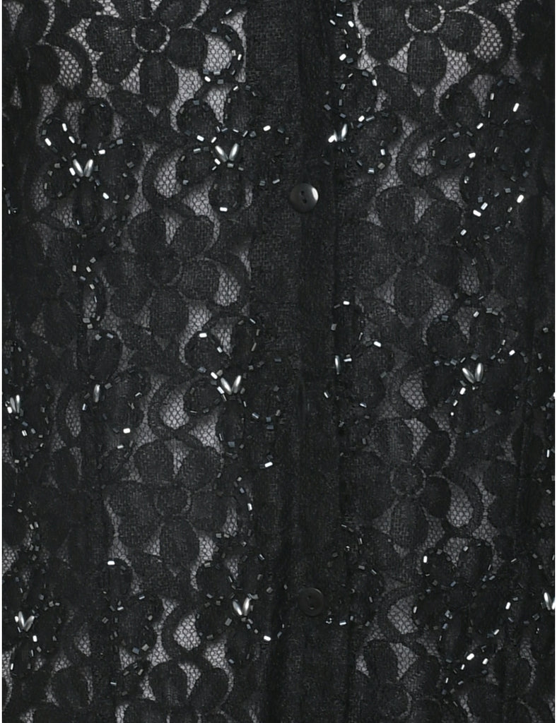 Beaded Evening Blouse - L
