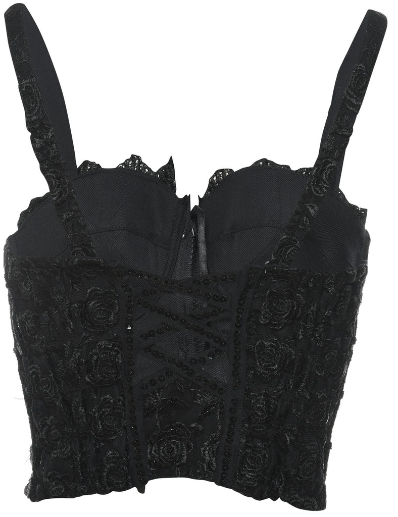 Beaded Floral Print Corset - S