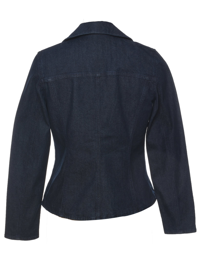 Beaded Indigo Denim Jacket - M