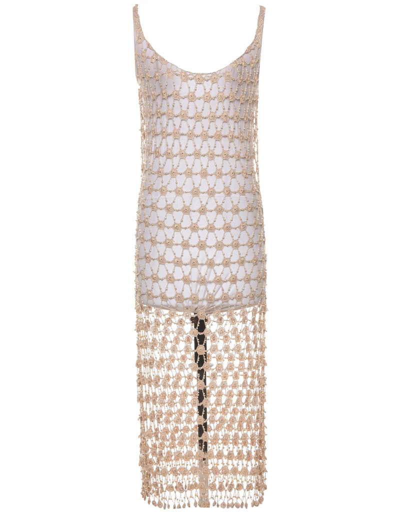 Beaded Light Brown Dress - S