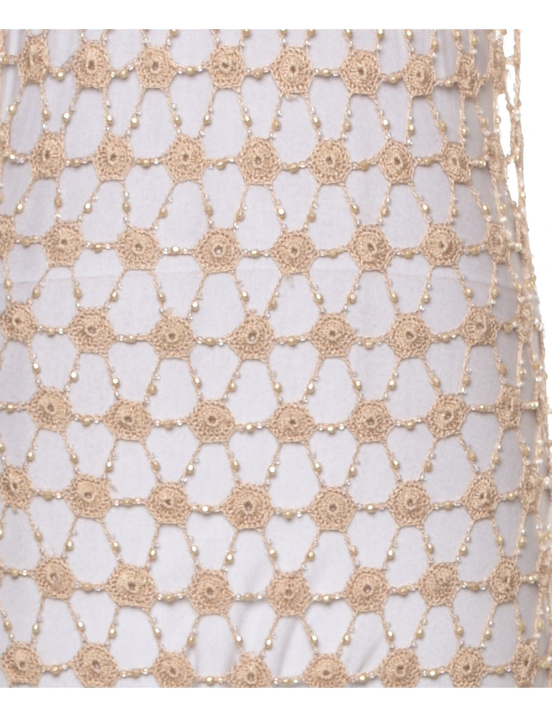 Beaded Light Brown Dress - S