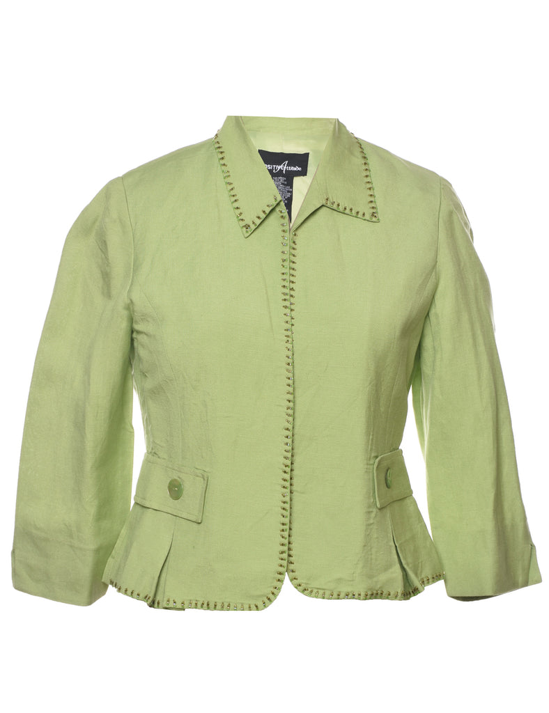 Beaded Light Green Jacket - M