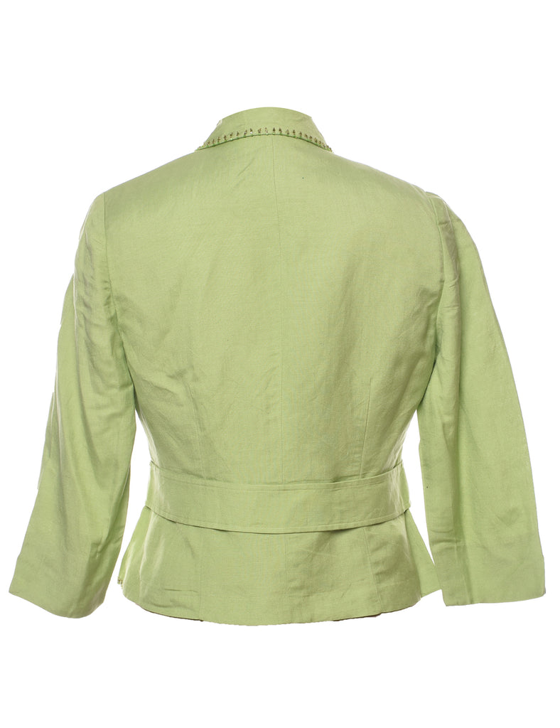 Beaded Light Green Jacket - M