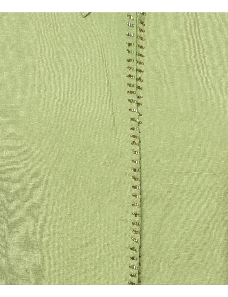 Beaded Light Green Jacket - M