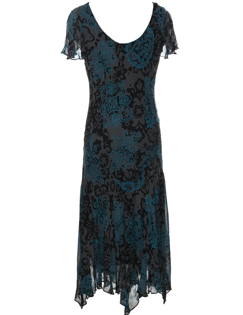 Beaded Medallion Print Dress - M