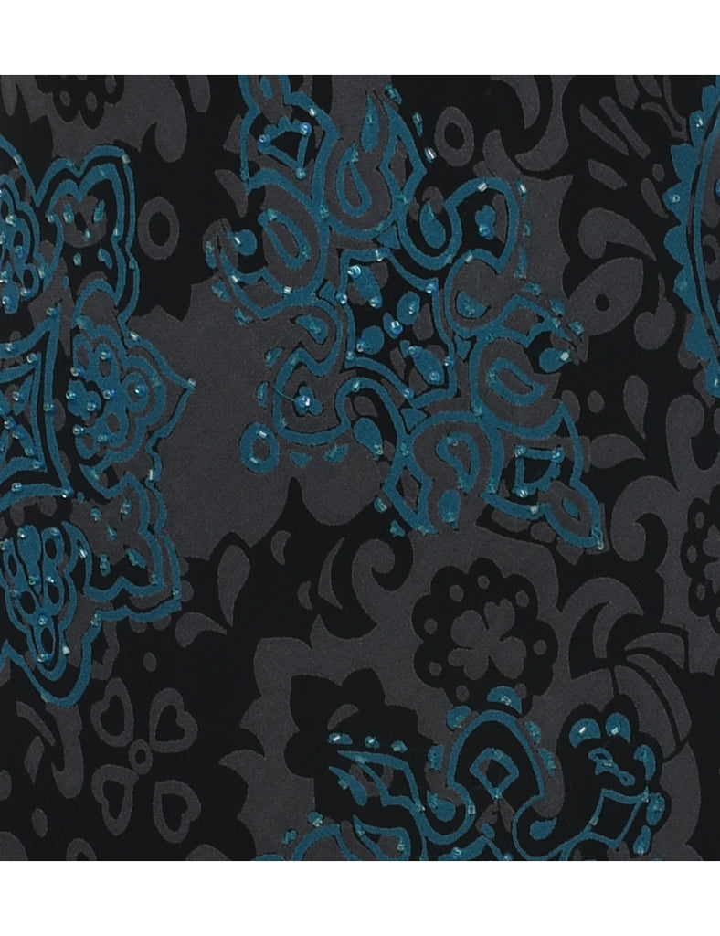 Beaded Medallion Print Dress - M