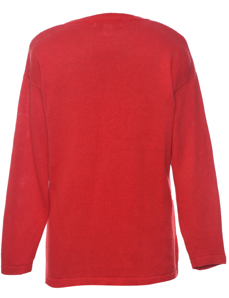 Beaded Red Jumper - M