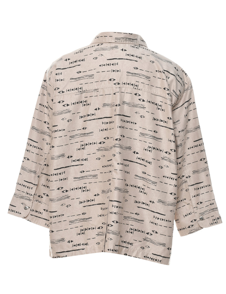 Beige & Black Patterned Shirt - XL