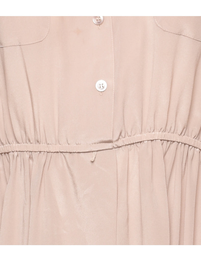 Beige Blouson Dress - M