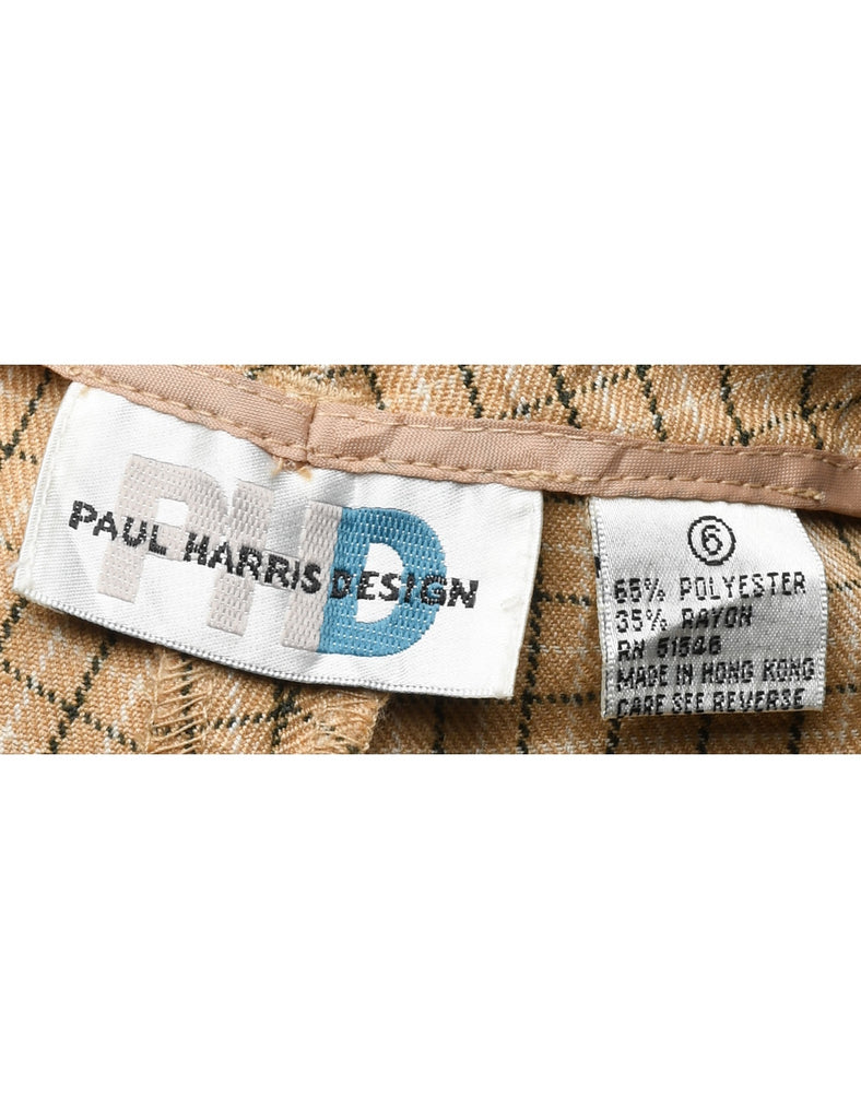 Beige Checked Trousers - W26 L29