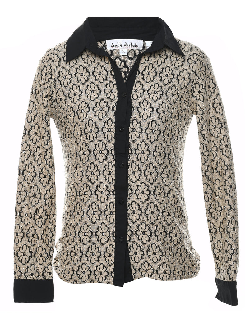 Beige Floral Shirt - M