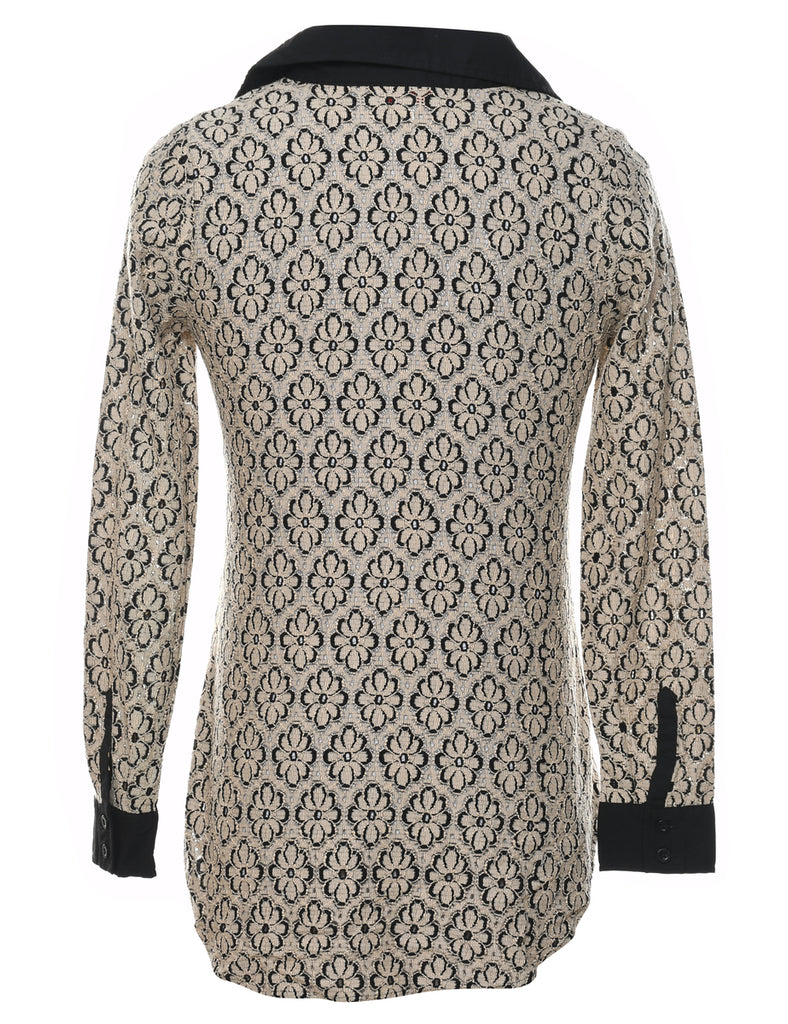 Beige Floral Shirt - M