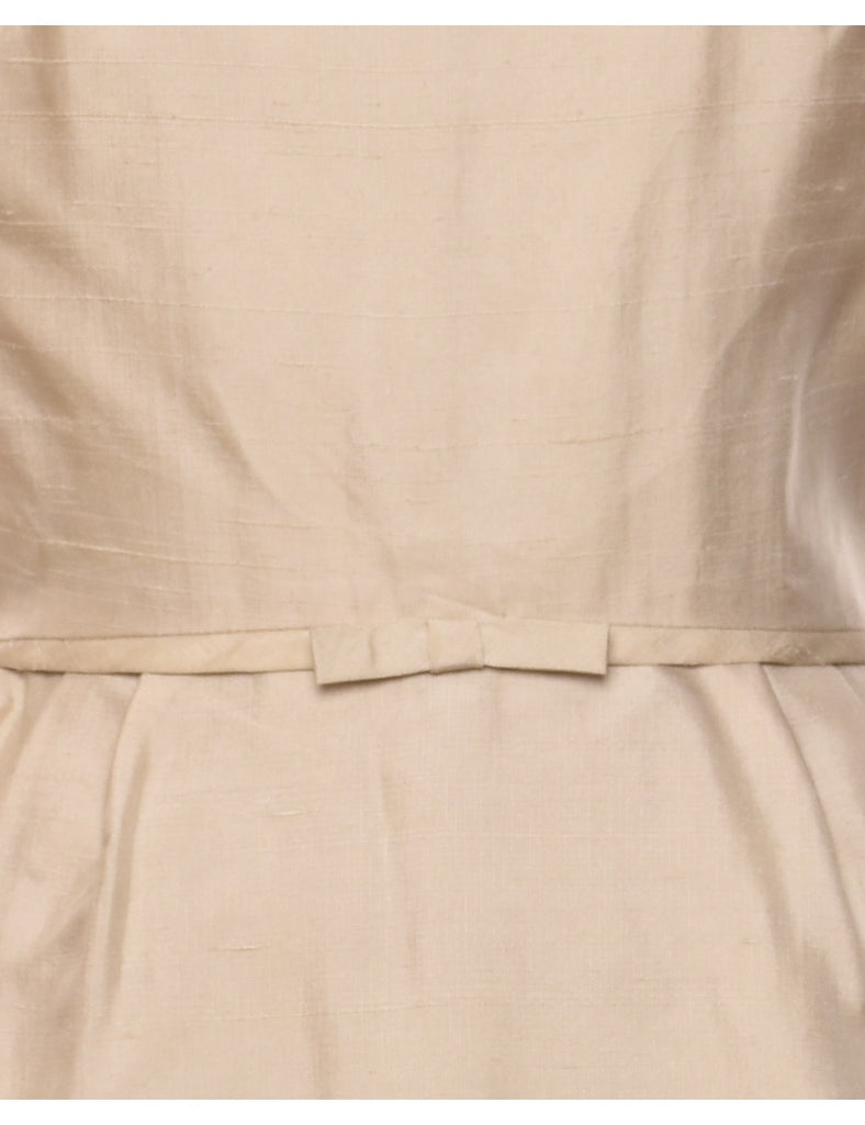 Beige Metallic 1950s Dress - M