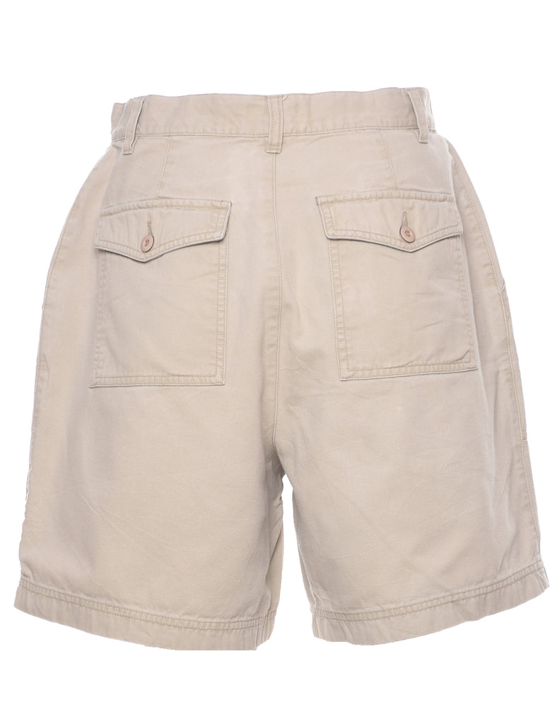 Beige Plain Cargo Shorts - W28 L6