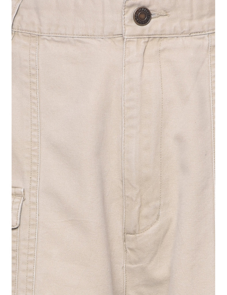 Beige Plain Cargo Shorts - W28 L6