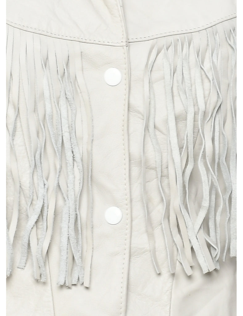 Biker Style Leather Jacket - M
