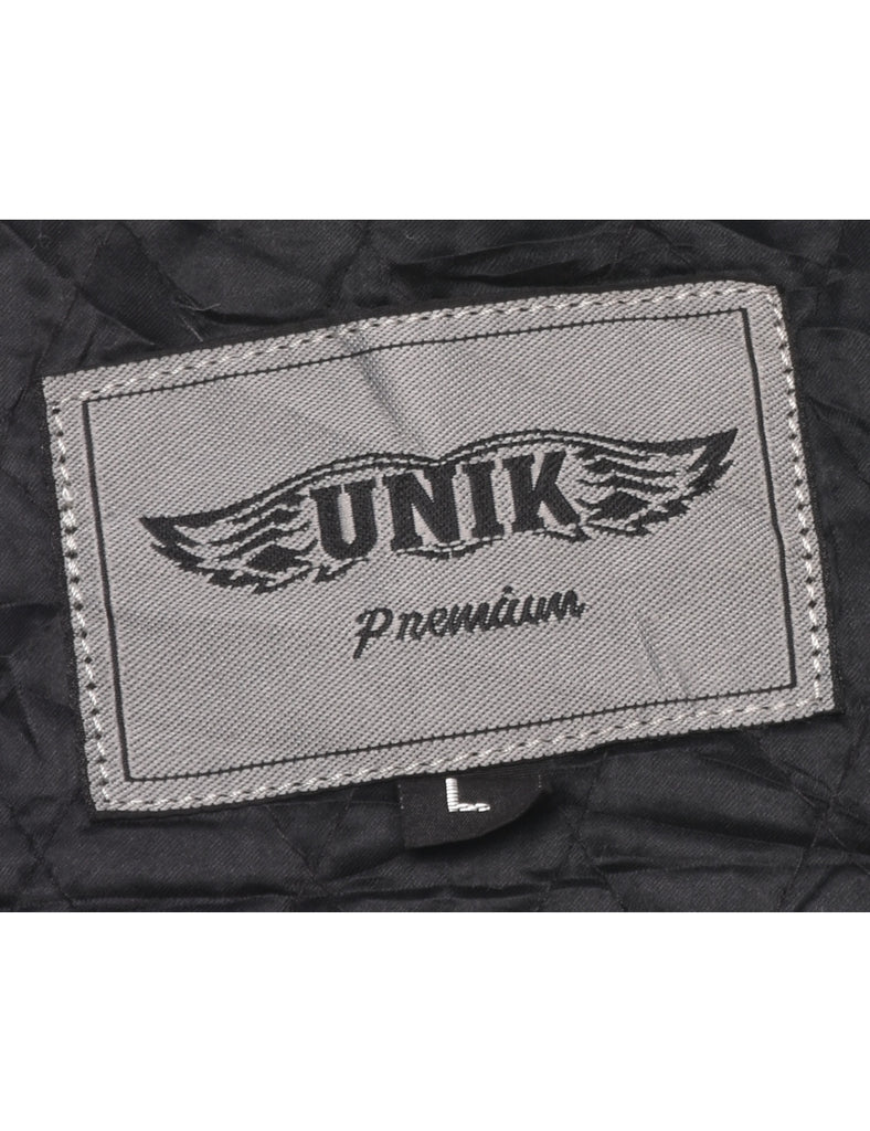 Biker Style Leather Jacket - L