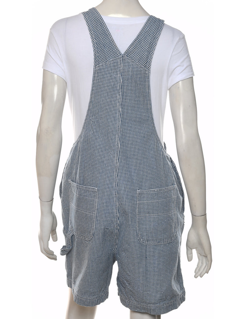 Bill Blass 1990s Blue & White Gingham Dungarees - W36 L5