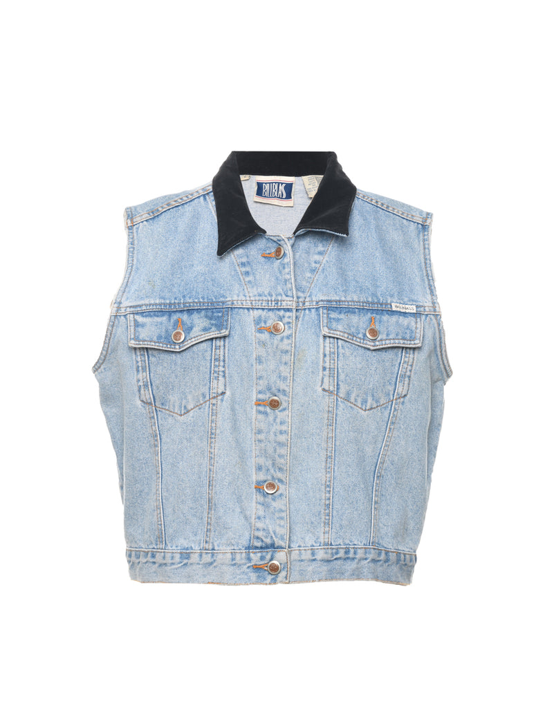 Bill Blass 1990s Denim Light Wash Vest - L