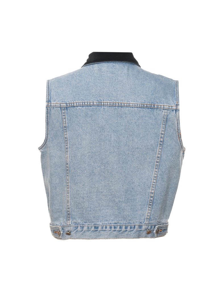 Bill Blass 1990s Denim Light Wash Vest - L