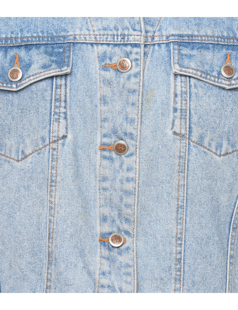 Bill Blass 1990s Denim Light Wash Vest - L