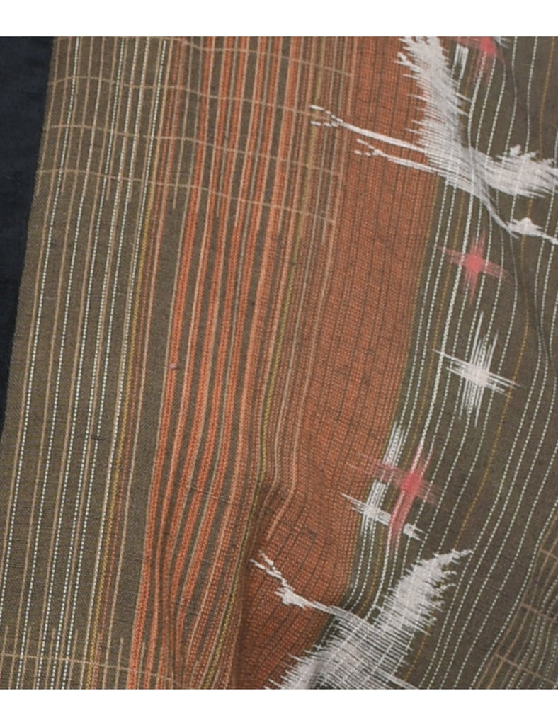 Bird Design Cropped Kimono - M