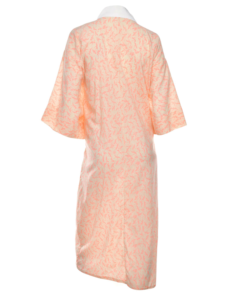Bird Print Full Length Kimono - L