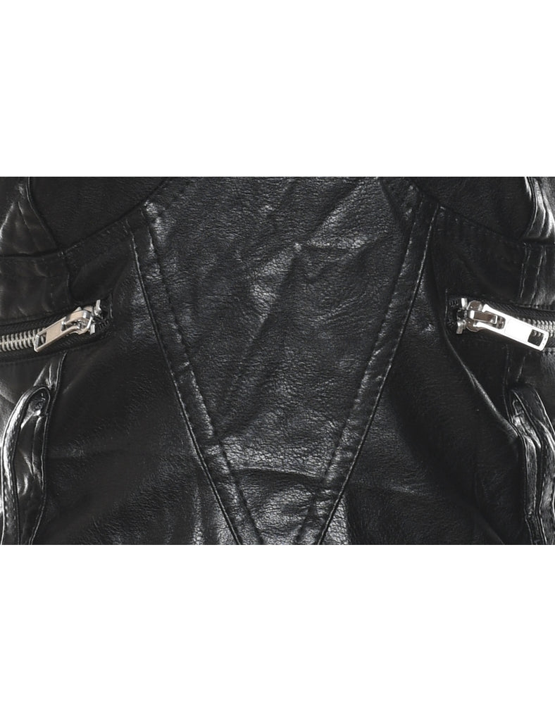 Black 1990s Faux Leather Corset - S
