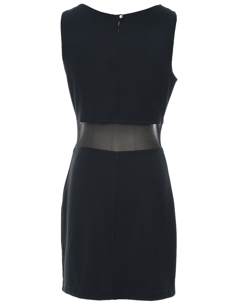 Black 1990s Mesh Mini Dress - M