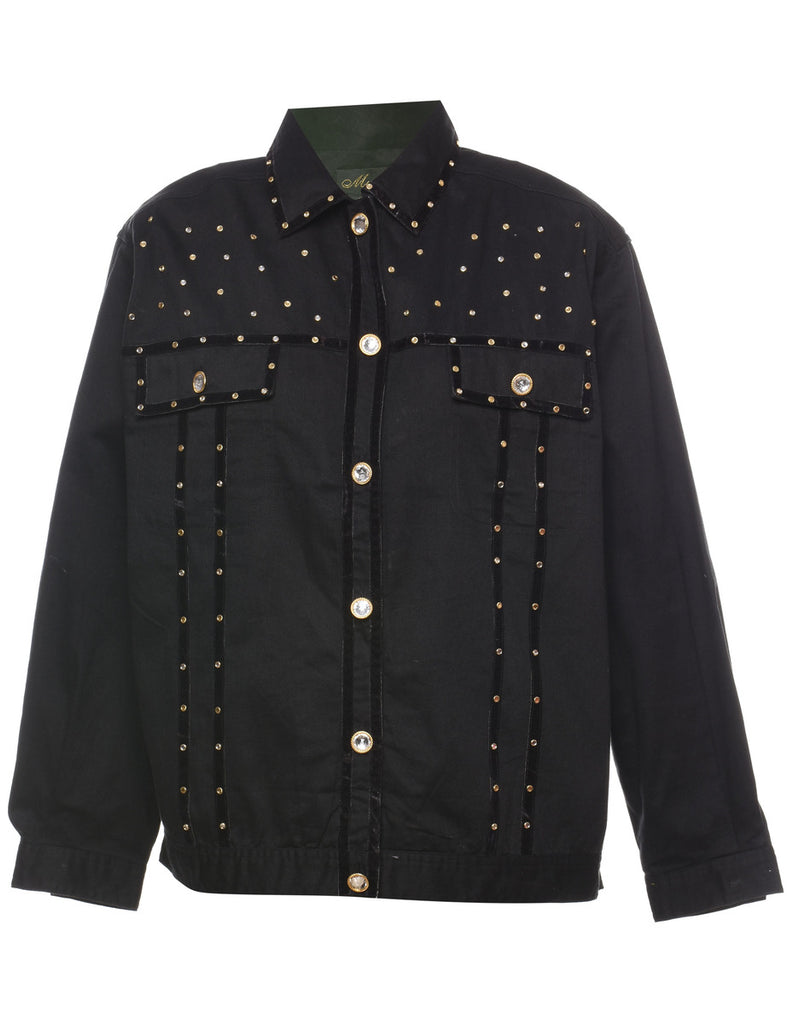 Black 1990s Sparkly Jacket  - M