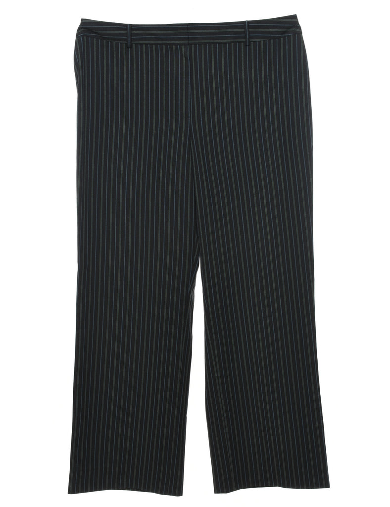 Black & Blue Pinstriped Trousers - W36 L30