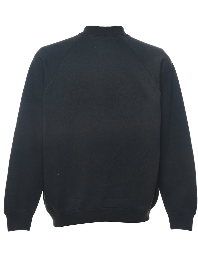 Black & Burnt Orange Embroidered Sweatshirt - L