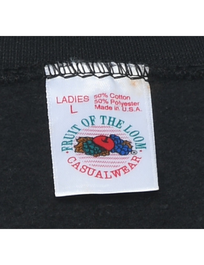 Black & Burnt Orange Embroidered Sweatshirt - L