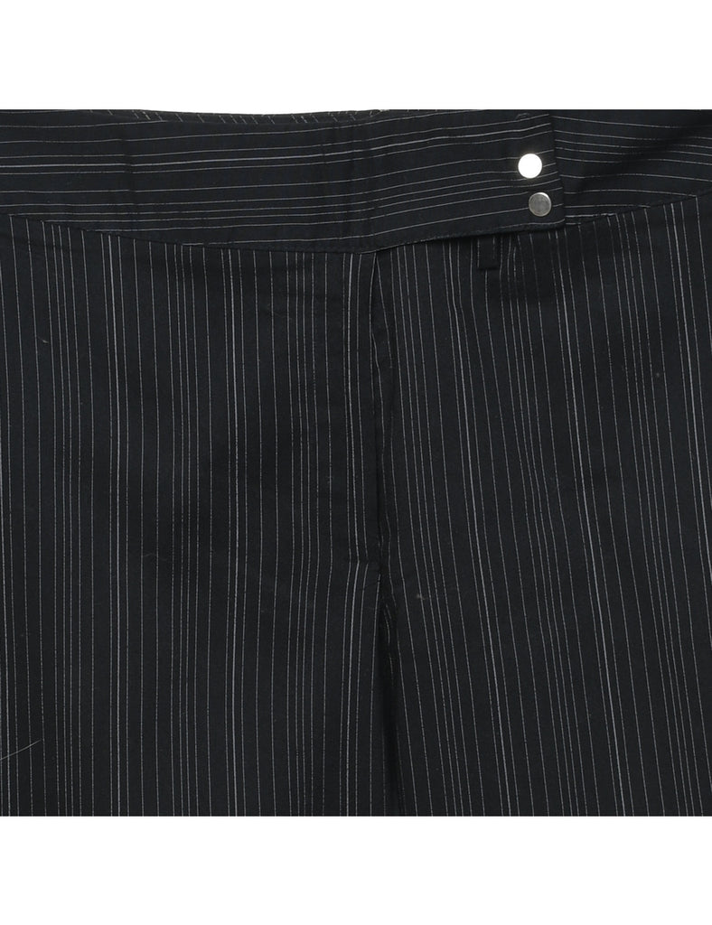 Black Casual Pinstriped Trousers - W36 L29