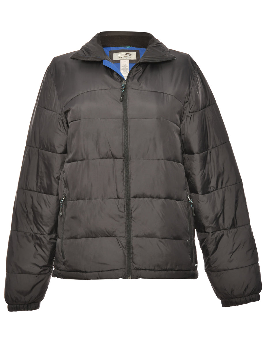 Champion black puffer jacket shop