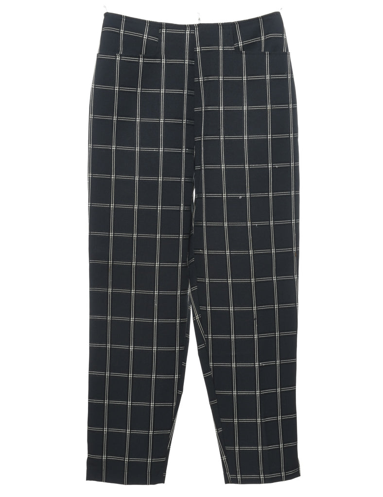 Black Checked Trousers - W28 L28