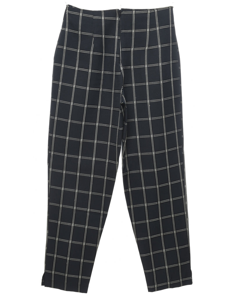 Black Checked Trousers - W28 L28