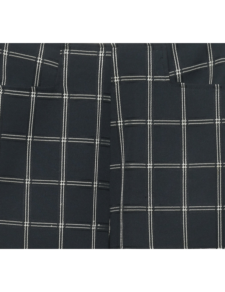Black Checked Trousers - W28 L28