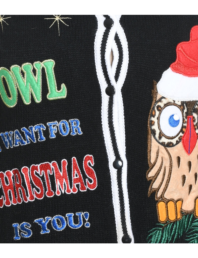 Black Christmas Cardigan - S