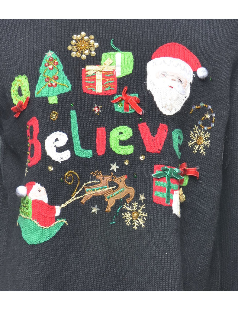 Black Christmas Jumper - M