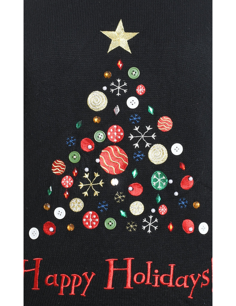 Black Christmas Jumper - L