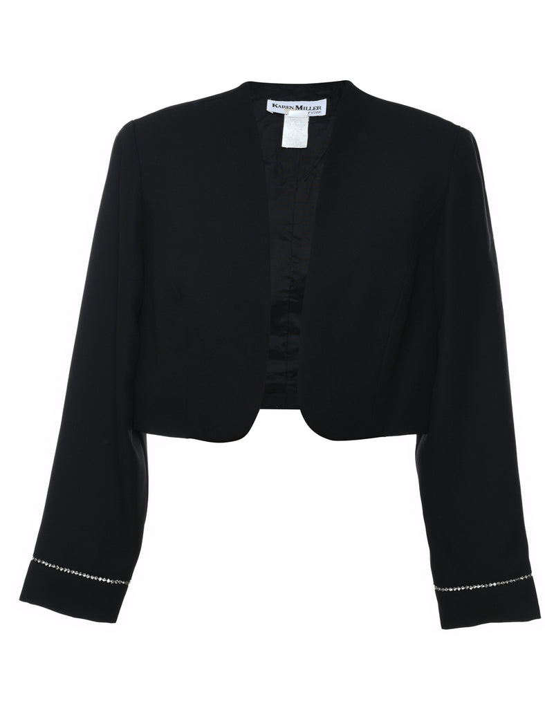 Black Classic Cropped Jacket - L