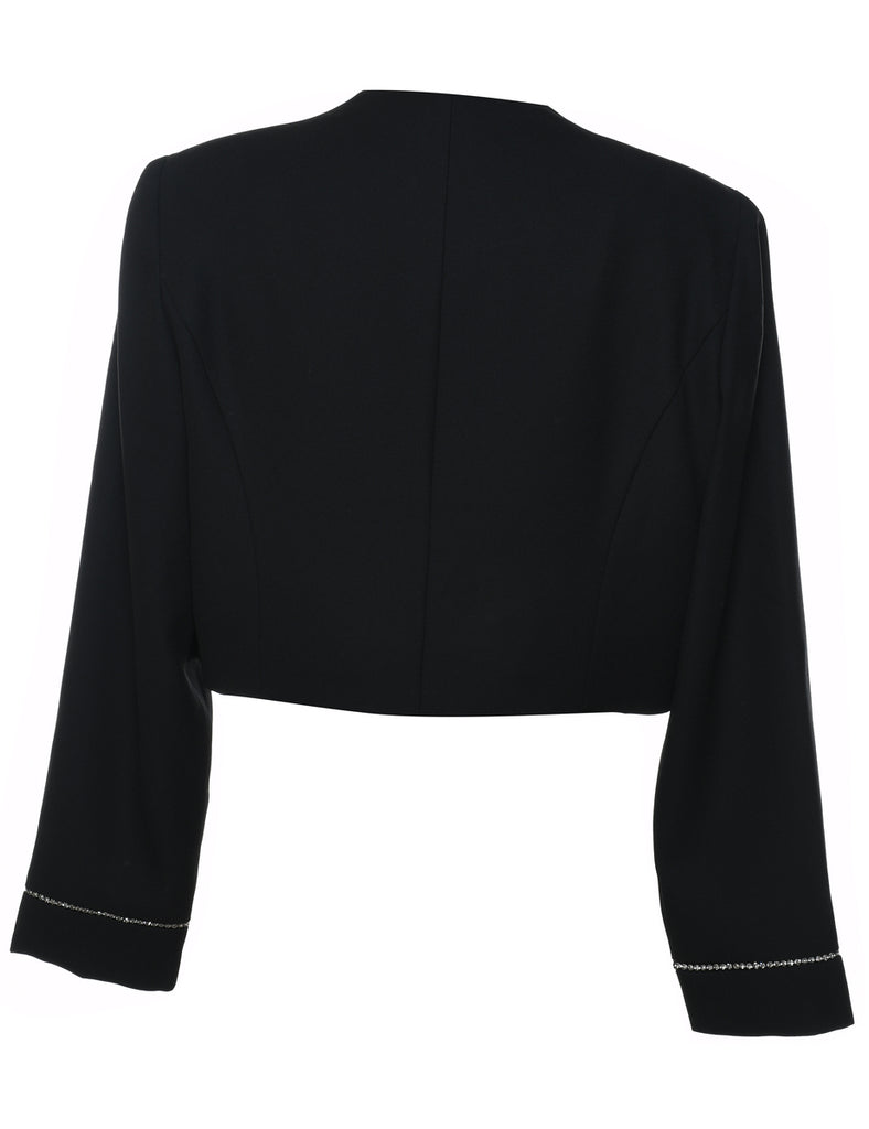 Black Classic Cropped Jacket - L