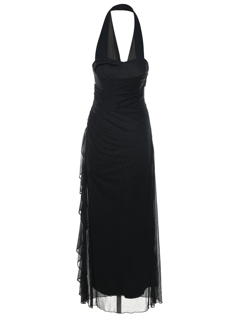 Black Classic Halterneck Evening Dress - M