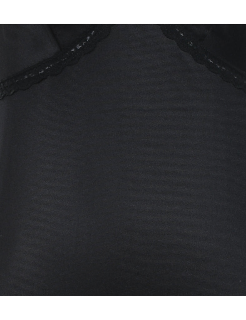 Black Classic Lace Trim Slip - M